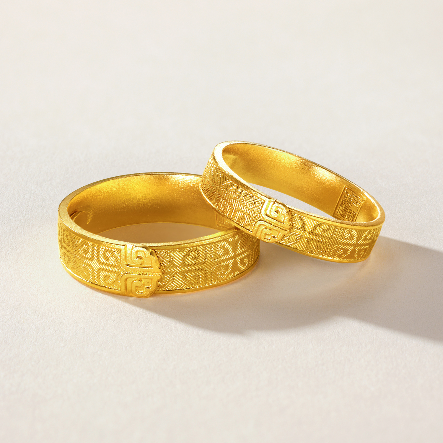 六福珠宝福满传家事事如意纹黄金戒指男女足金实心计价G16G0029DS【1V1直播看货】