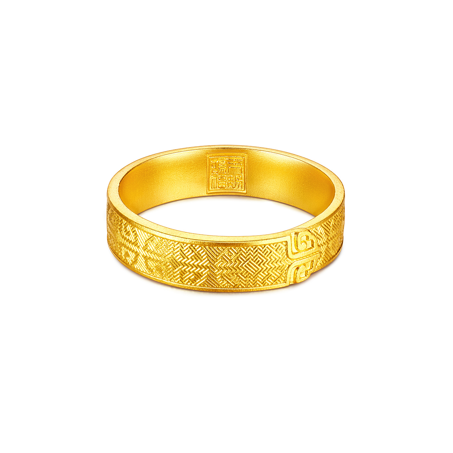 六福珠宝福满传家事事如意纹黄金戒指男女足金实心计价G16G0029DS【1V1直播看货】