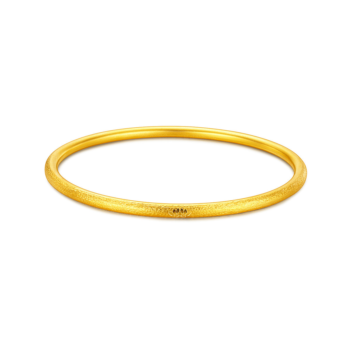 六福珠宝福运莲莲黄金手镯女莲花圆镯素圈足金镯子计价G33G0001DS【联系客服补货】【视频看货】