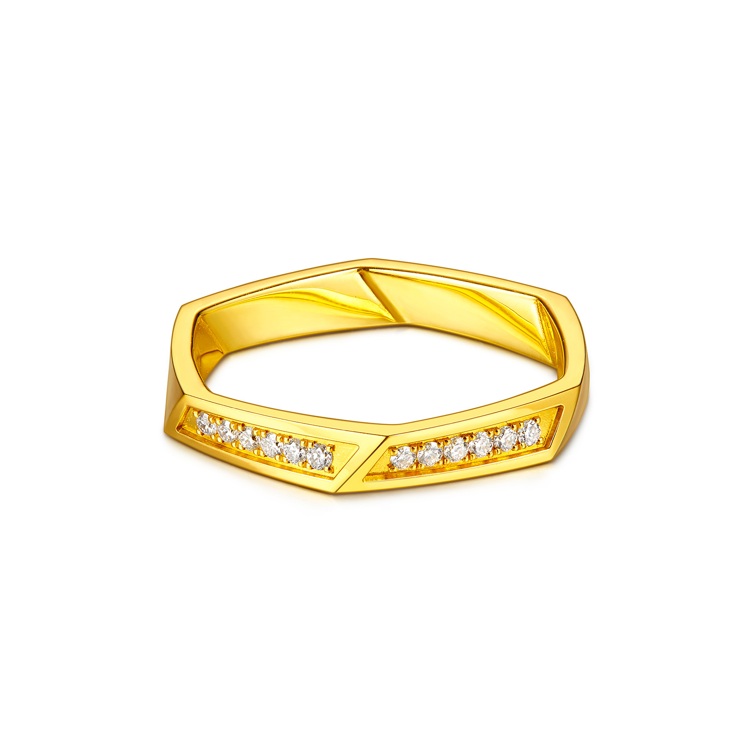 六福珠宝Goldstyle·X简约实心黄金戒指女款钻石首饰足金029414FA【联系客服补货】