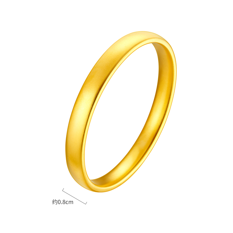 六福珠宝福满传家宽面轮胎黄金手镯女古法素圈镯子计价F41G0017DS【联系客服补货】【1V1直播看货】