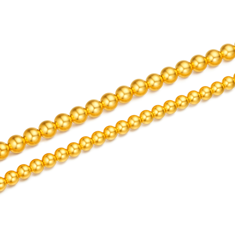 六福珠宝大金珠黄金足金硬金项链女款计价G16G0036DS【联系客服补货】