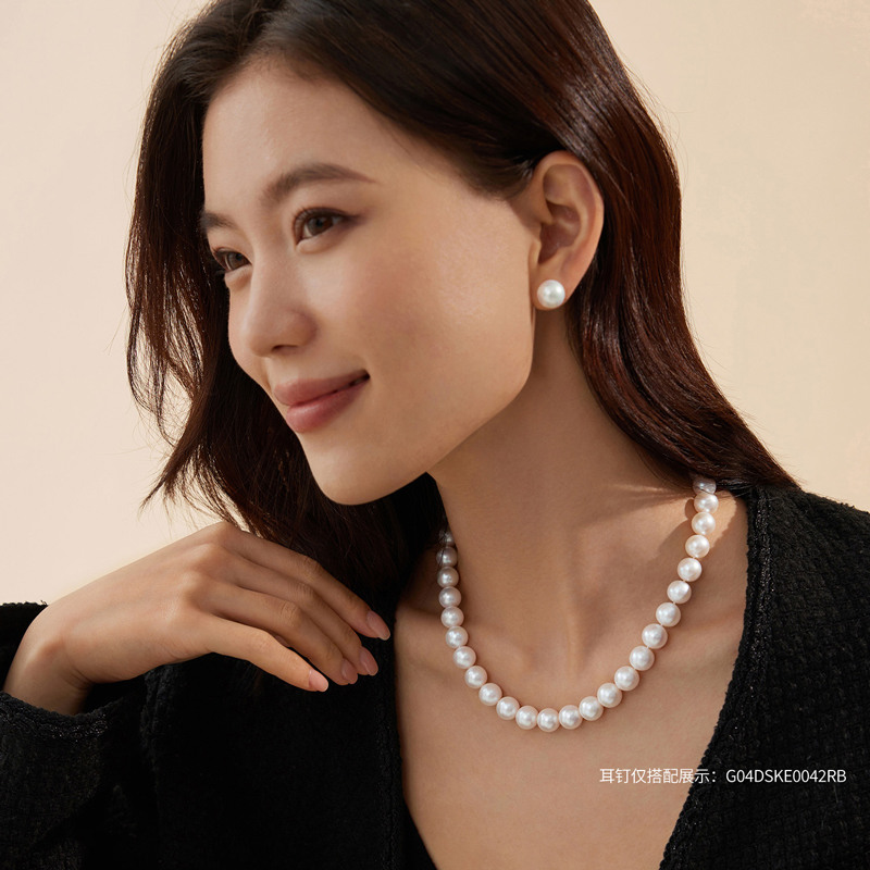 六福珠宝西子淡水珍珠项链女吉尔德大证书18k金锁骨链G22J0013DS【联系客服补货】
