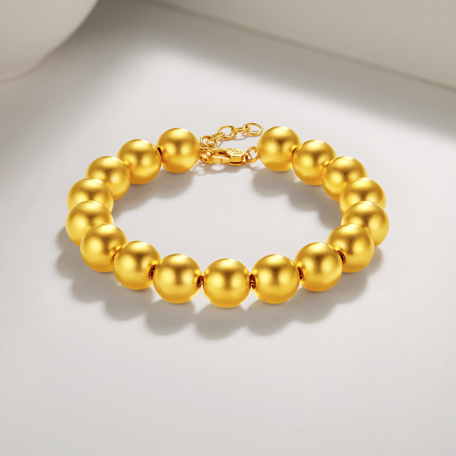 六福珠宝大金珠黄金足金硬金手链女款计价G16G0033DS