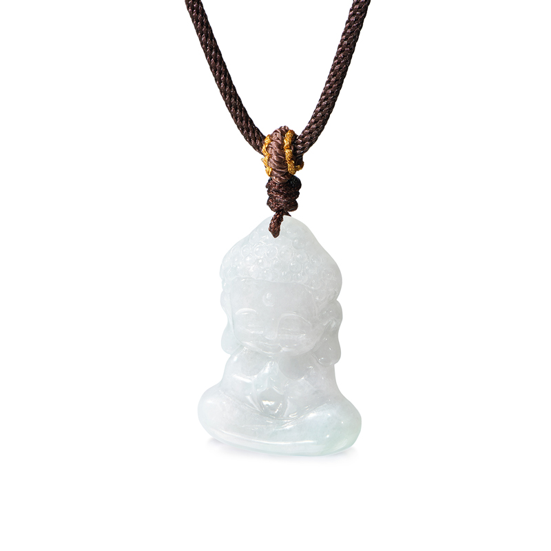 六福珠宝可爱宝宝佛翡翠吊坠女款翡翠玉佛项链日常玉坠FGP0002