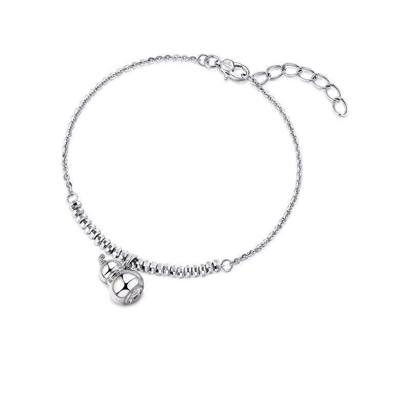 六福珠宝福禄随身铂金手链铂950女葫芦白金算盘珠计价F63P0044DS