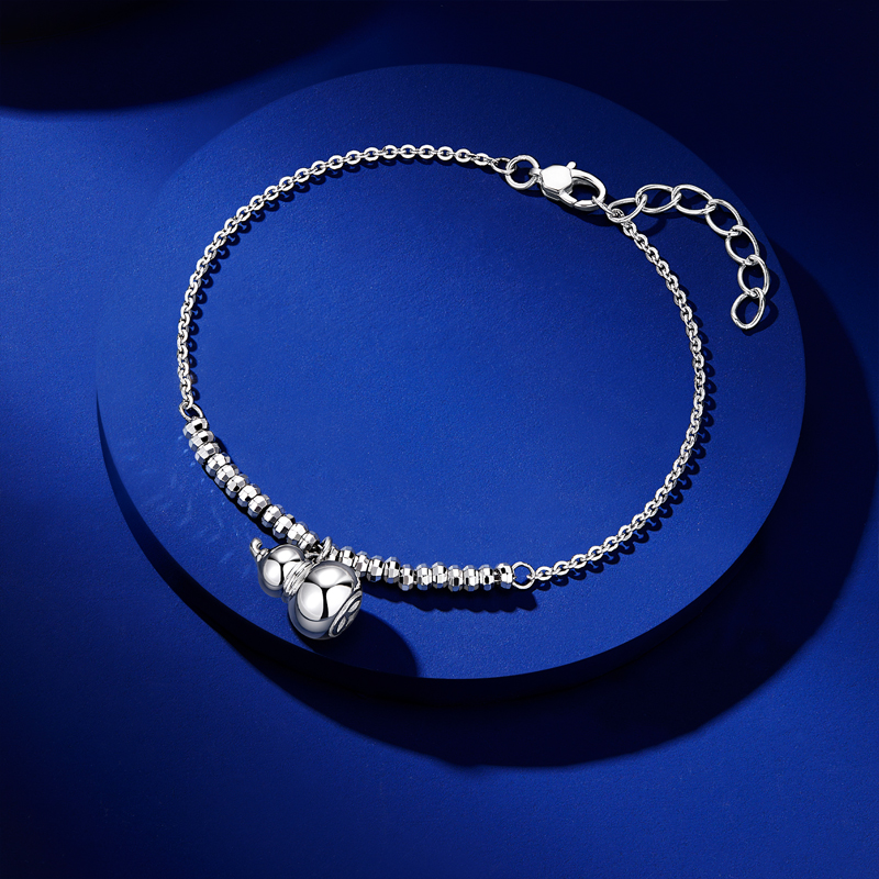 六福珠宝福禄随身铂金手链铂950女葫芦白金算盘珠计价F63P0044DS