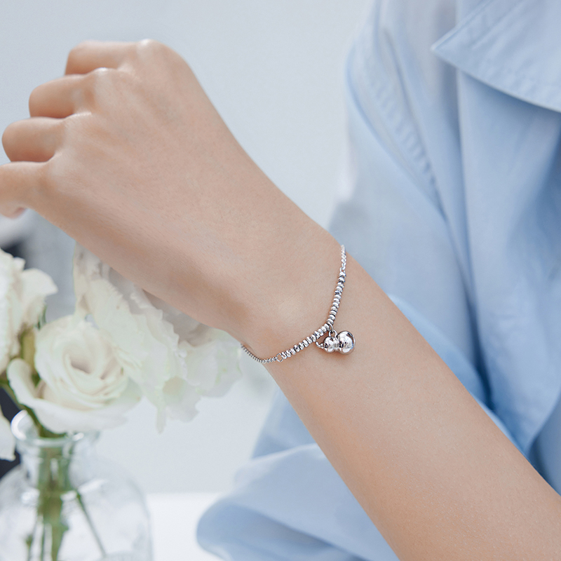 六福珠宝福禄随身铂金手链铂950女葫芦白金算盘珠计价F63P0044DS