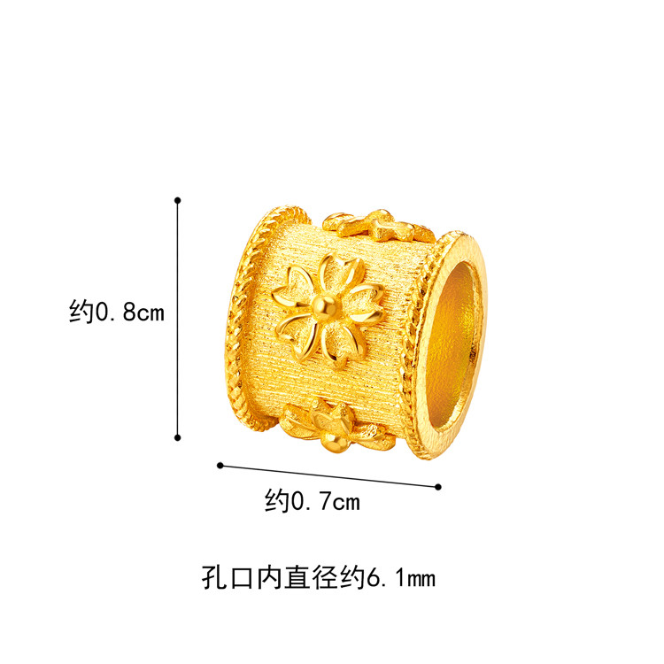 六福珠宝小蝴蝶黄金吊坠女足金转运珠可穿绳挂坠计价F95TBGP0008【联系客服补货】