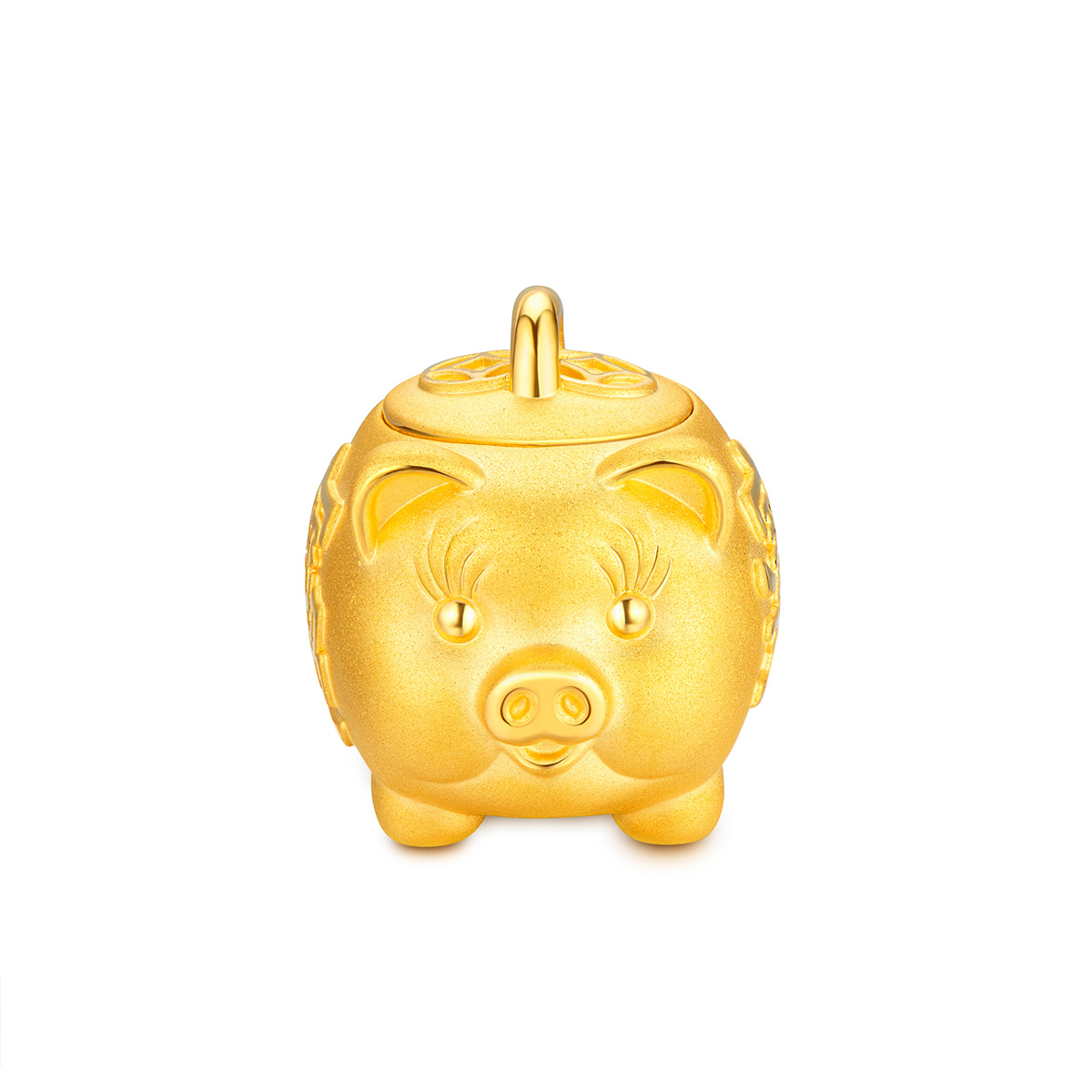 六福珠宝金猪存钱罐黄金摆件存金豆子纪念品送礼计价L11TBGA0001A