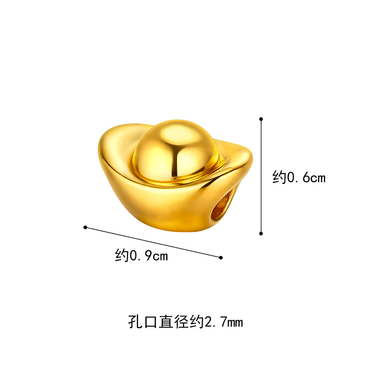 約1ｇ　金　A u 999.9 福招き　縁起物　ミニ 金元宝 周大福 約1g 金 A u 999.9 福招き 縁起物 ミニ 金元宝