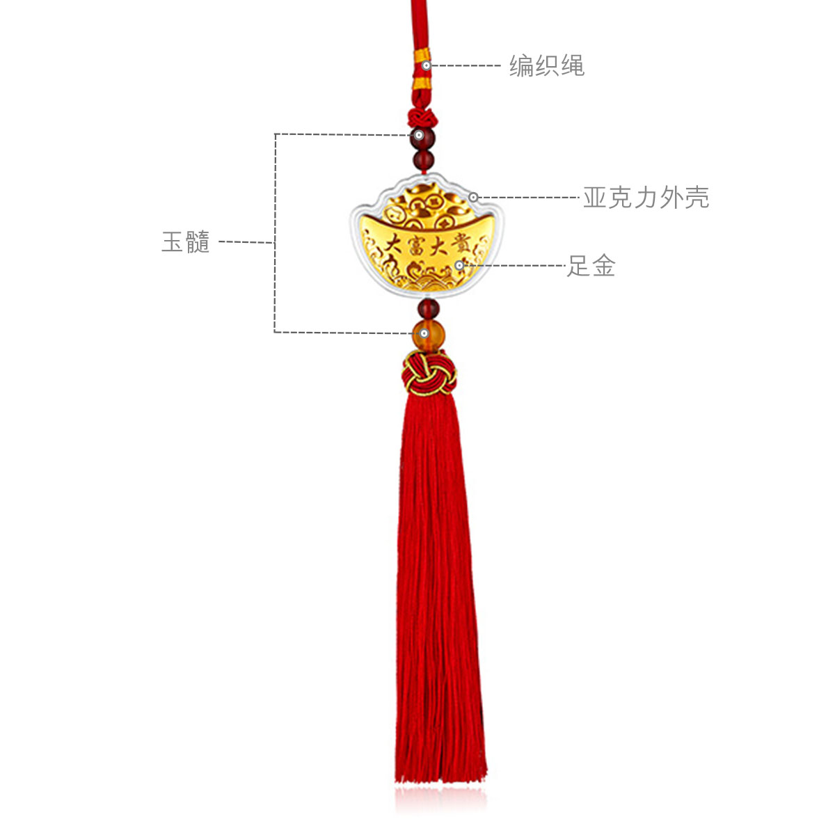 六福珠宝大富大贵黄金摆件金章纪念币收藏新年送礼定价000460J1【联系客服补货】