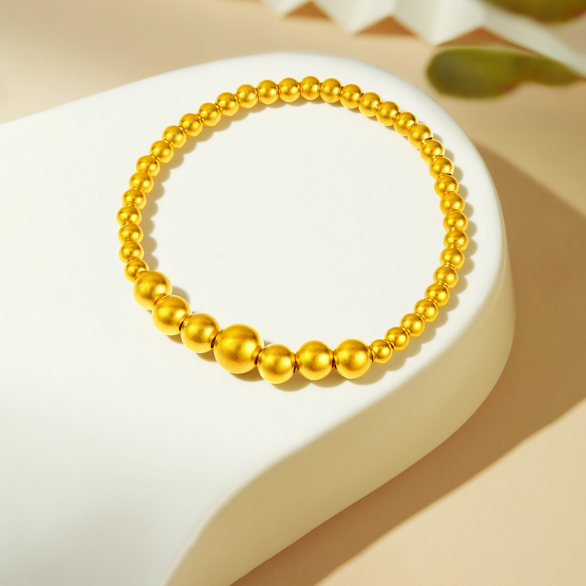 六福珠宝福满传家黄金手链儿童宝宝足金珠子手串计价F48TBGB0010【联系客服补货】