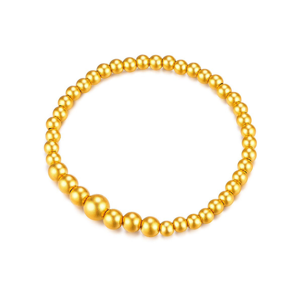 六福珠宝福满传家黄金手链儿童宝宝足金珠子手串计价F48TBGB0010【联系客服补货】