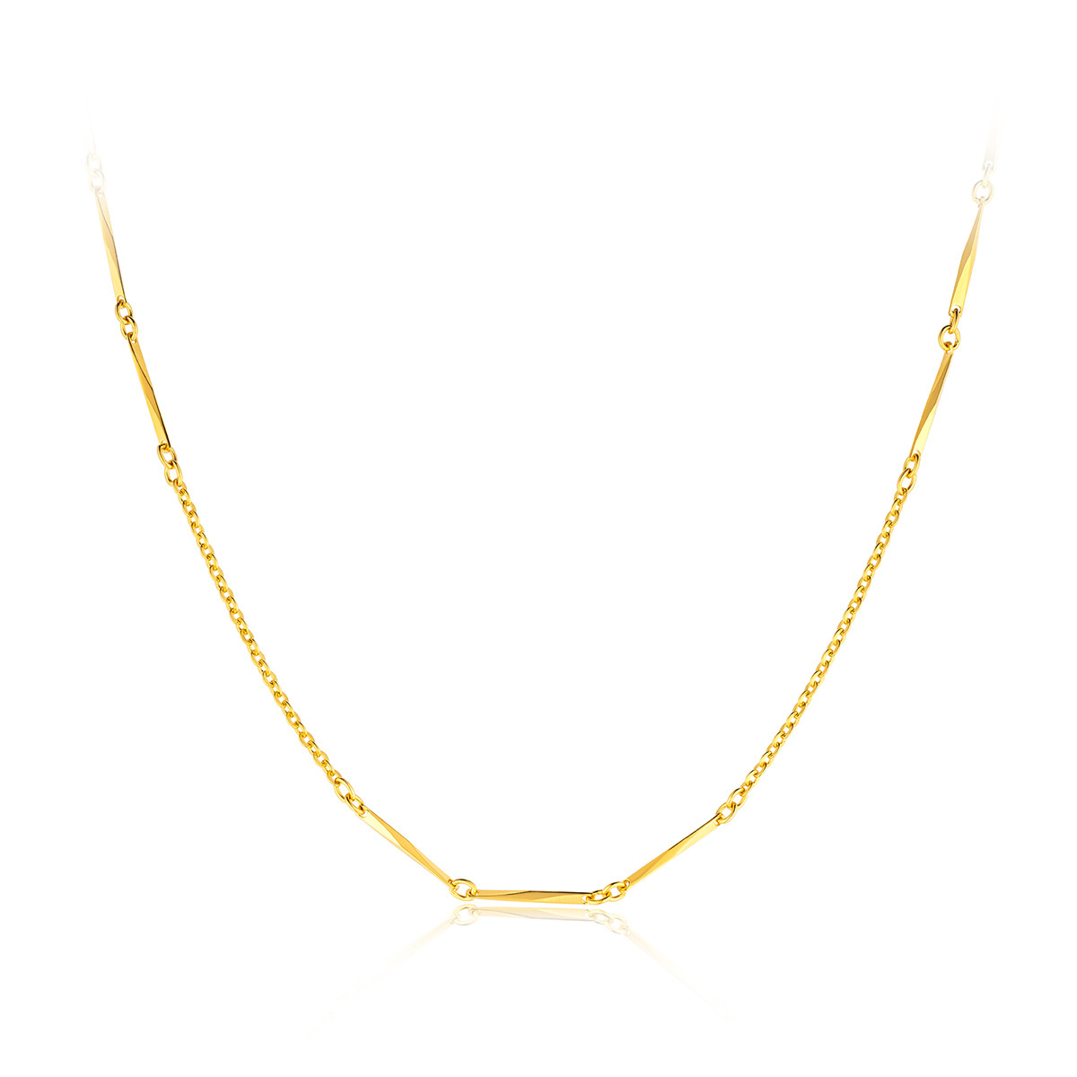 六福珠宝o字素链黄金项链女款时尚瓜子细链足金计价L04TBGN0009A【联系客服补货】