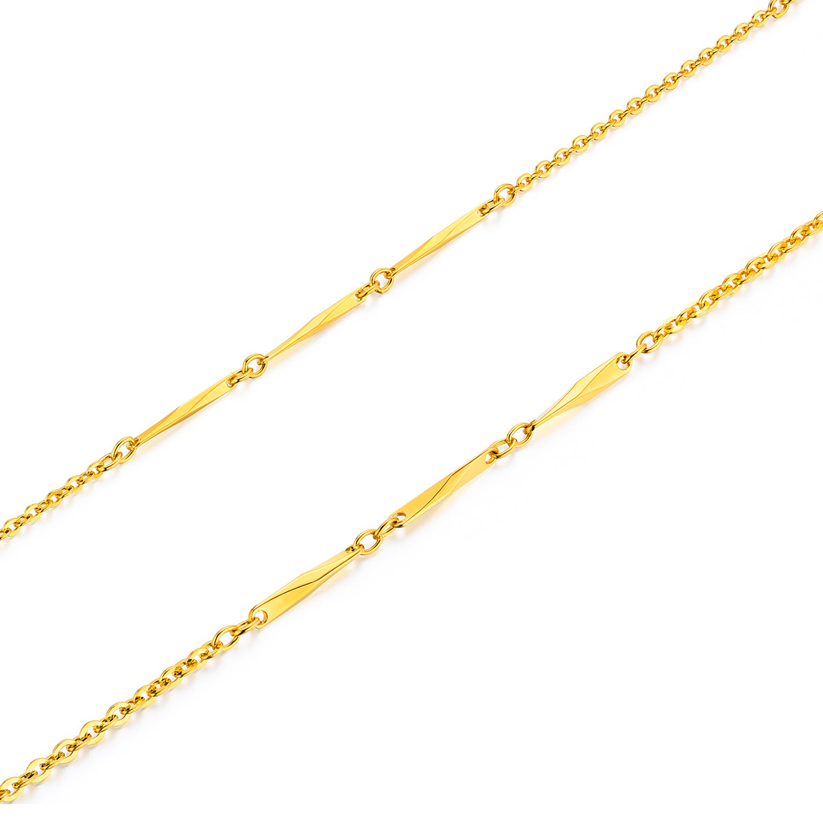 六福珠宝o字素链黄金项链女款时尚瓜子细链足金计价L04TBGN0009A【联系客服补货】