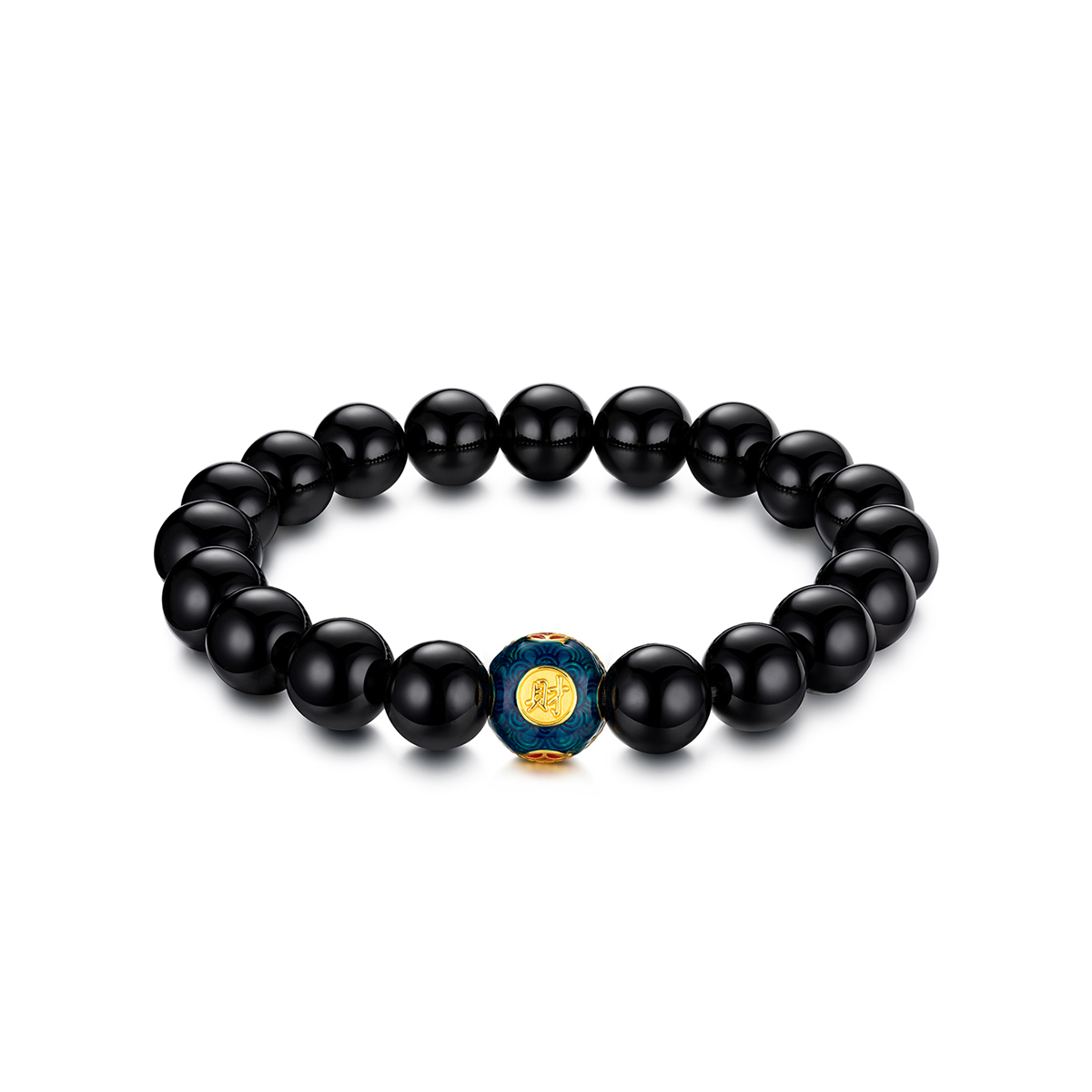 六福珠宝聚宝盆黄金转运珠手链男士玉髓手串足金定价A01A1TBB0017【联系客服补货】