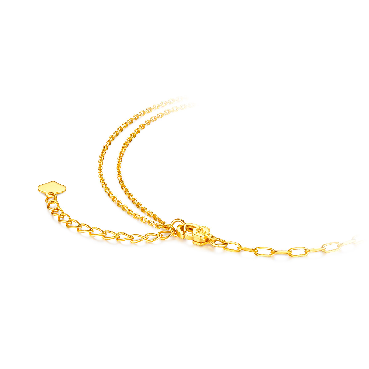 六福珠宝Goldstyle光环黄金手链女足金手链可刻字定价000407B2