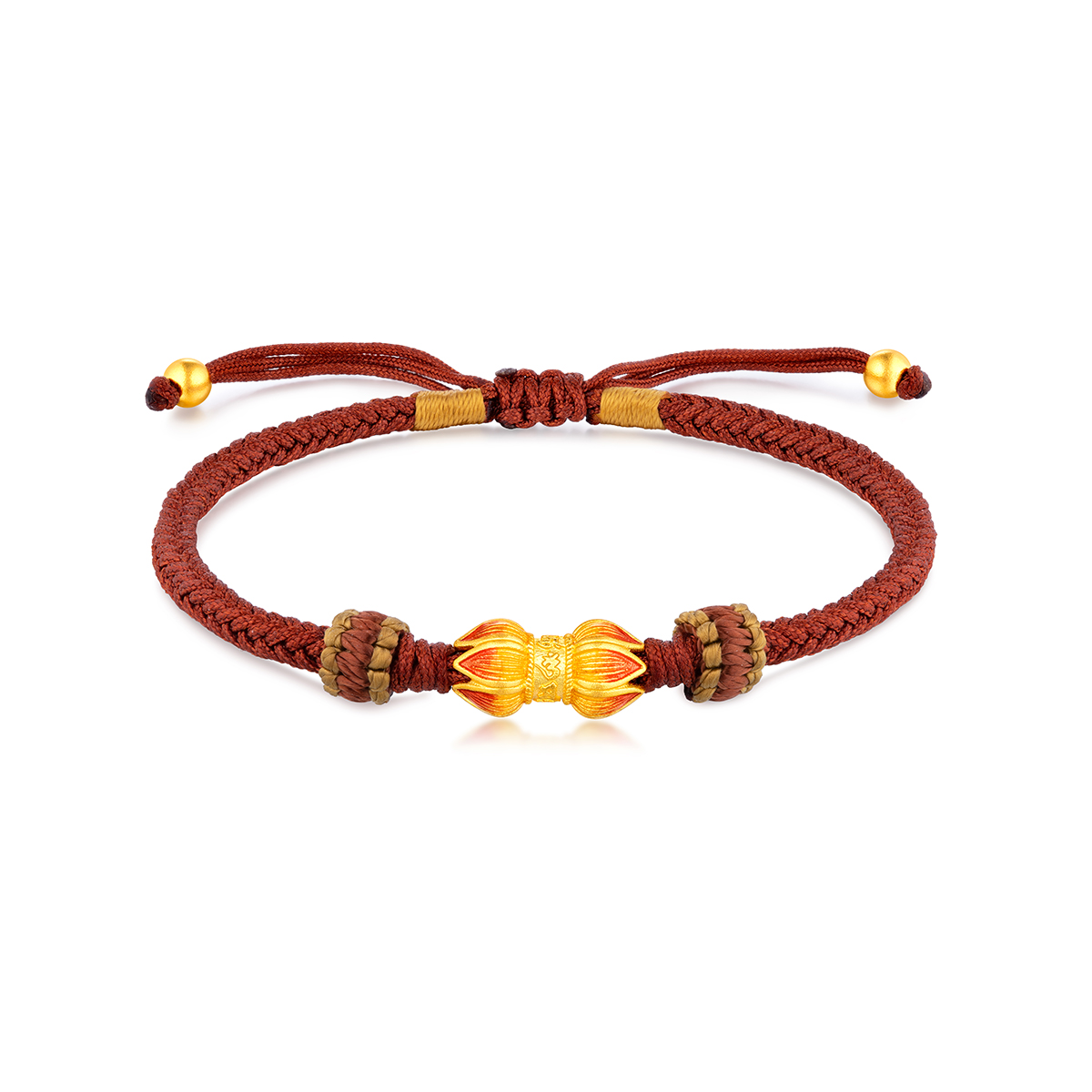 六福珠宝福满传家同心莲黄金转运珠手链女情侣款黄金手链计价G21TBGB0014【联系客服补货】