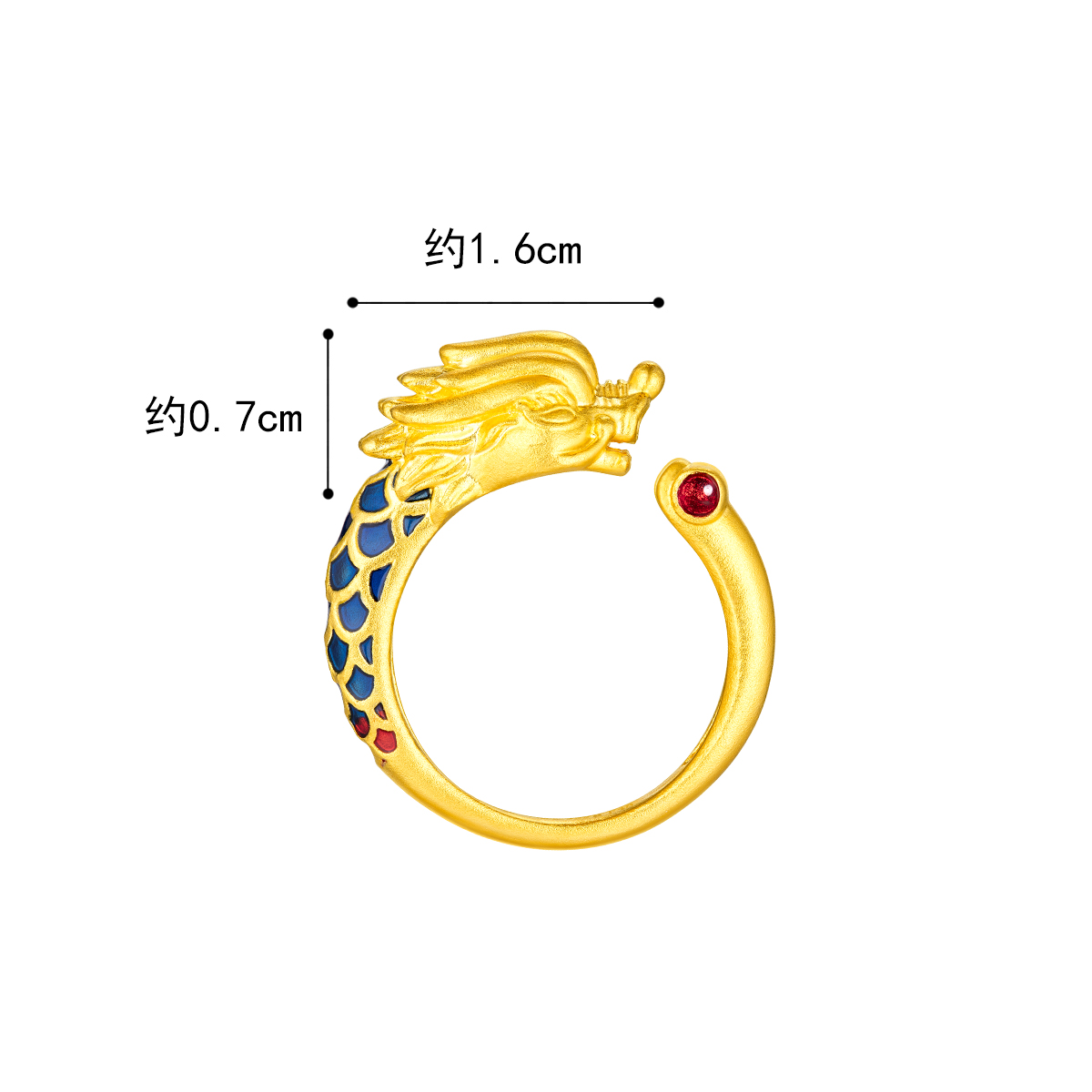 六福珠宝龙凤呈祥黄金戒指男福满传家对戒婚嫁礼计价F48TBGR0004【联系客服补货】【视频看货】