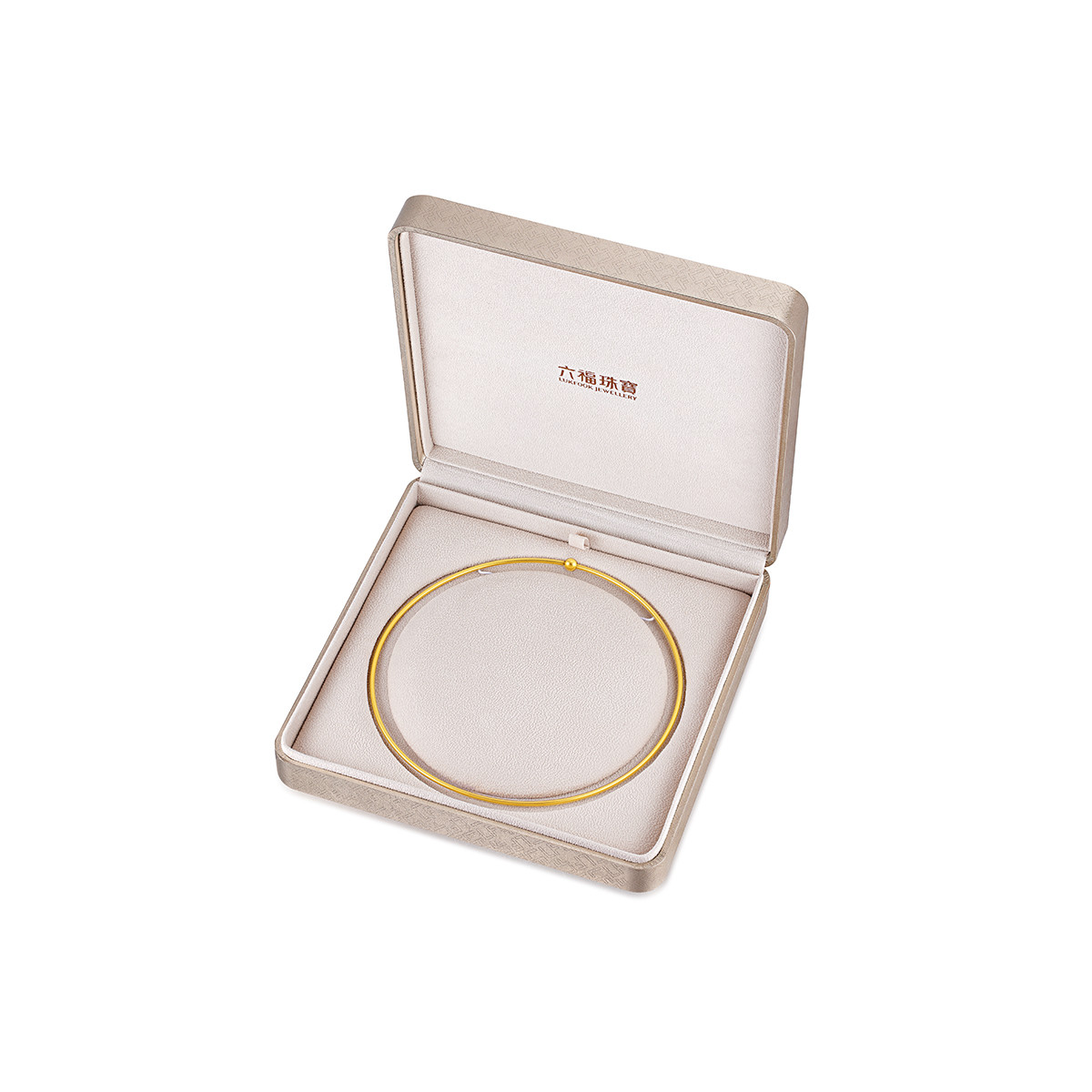 六福珠宝福满传家金珠黄金项圈女款足金颈圈首饰计价A01TBGN0008【视频看货】