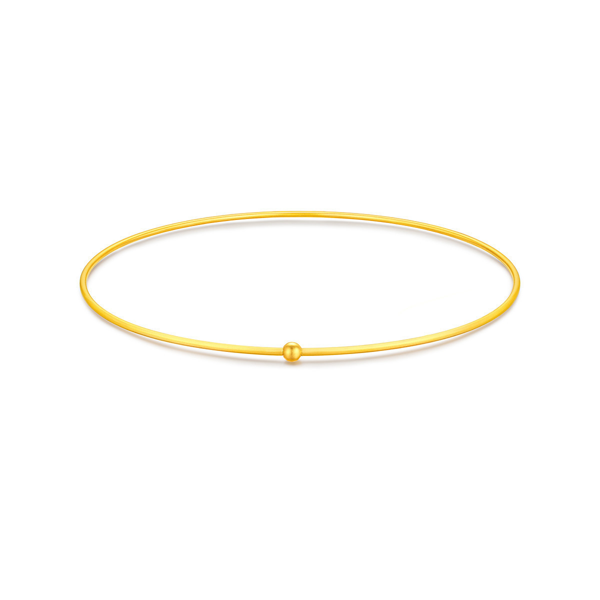 六福珠宝福满传家金珠黄金项圈女款足金颈圈首饰计价A01TBGN0008【视频看货】