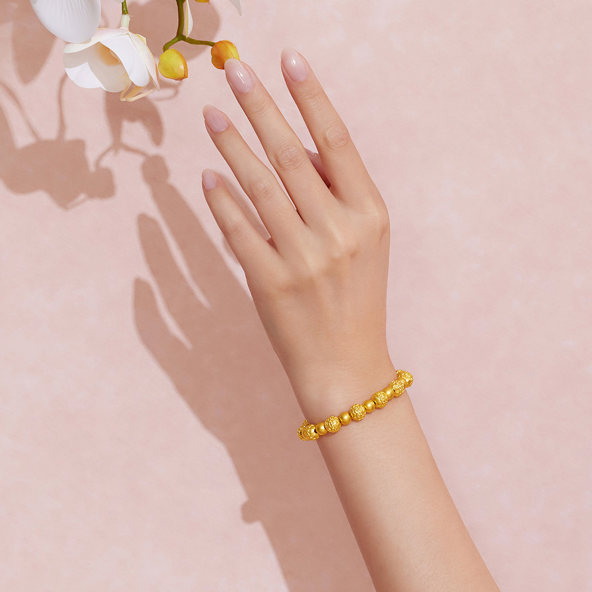 六福珠宝福满传家葫芦黄金手链古法足金珠子手串计价F48TBGB0013【联系客服补货】【视频看货】