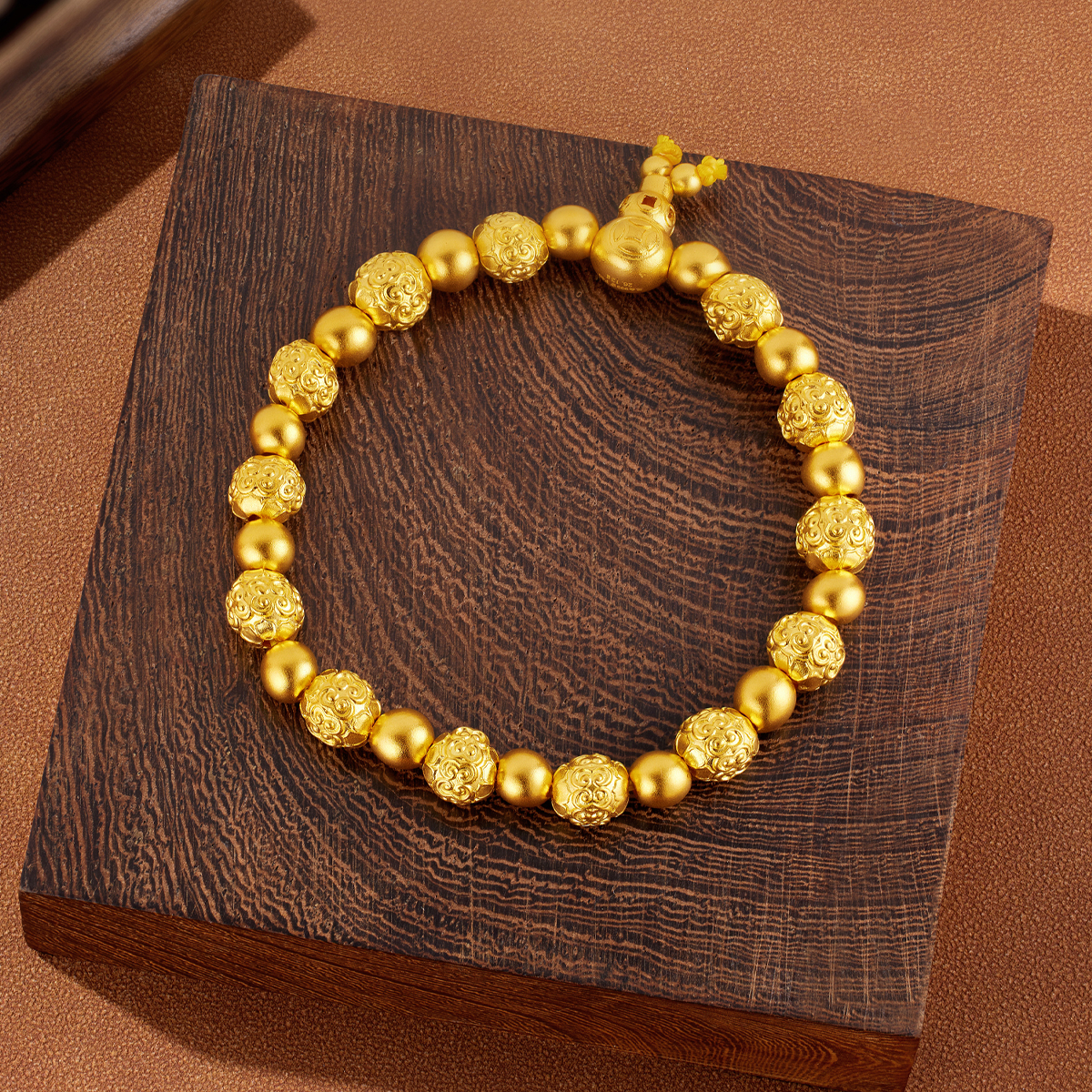 六福珠宝福满传家葫芦黄金手链古法足金珠子手串计价F48TBGB0013【联系客服补货】【视频看货】