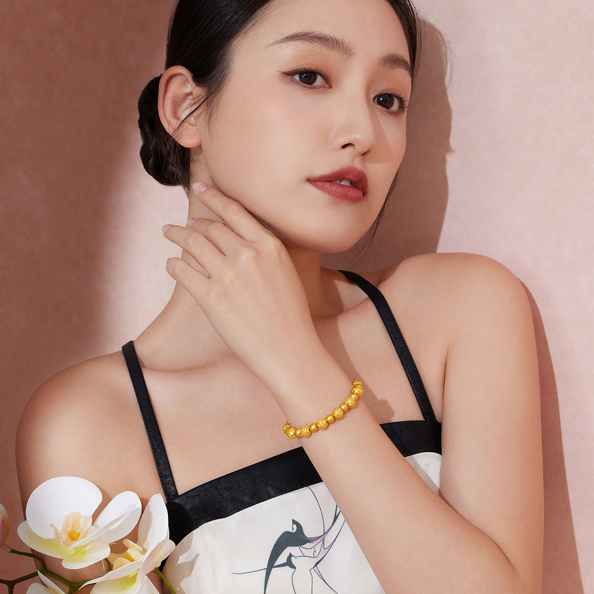 六福珠宝福满传家葫芦黄金手链古法足金珠子手串计价F48TBGB0013【联系客服补货】【视频看货】