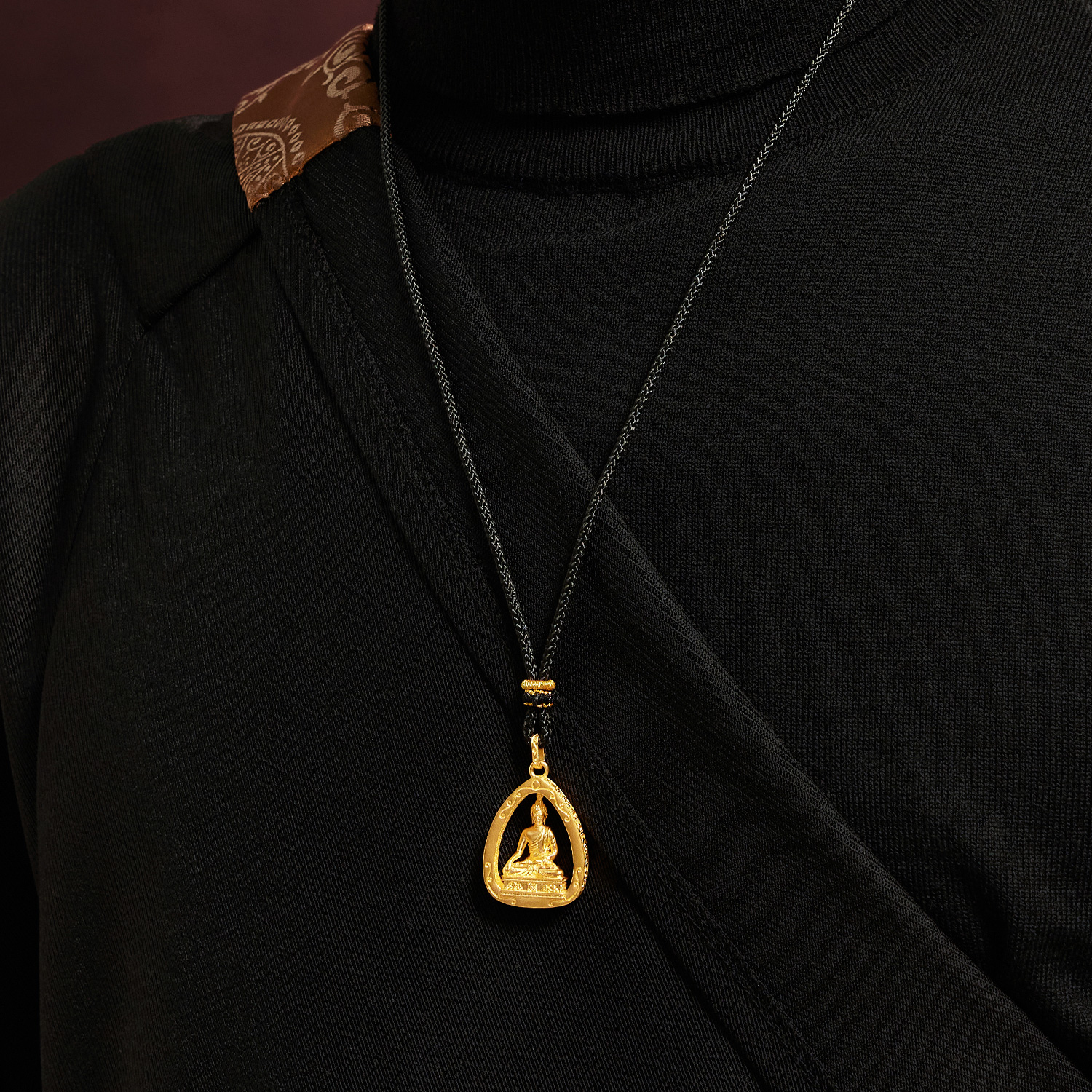 六福珠宝福满传家成功佛造型黄金吊坠男女款首饰计价F63TBGP0026【联系客服补货】