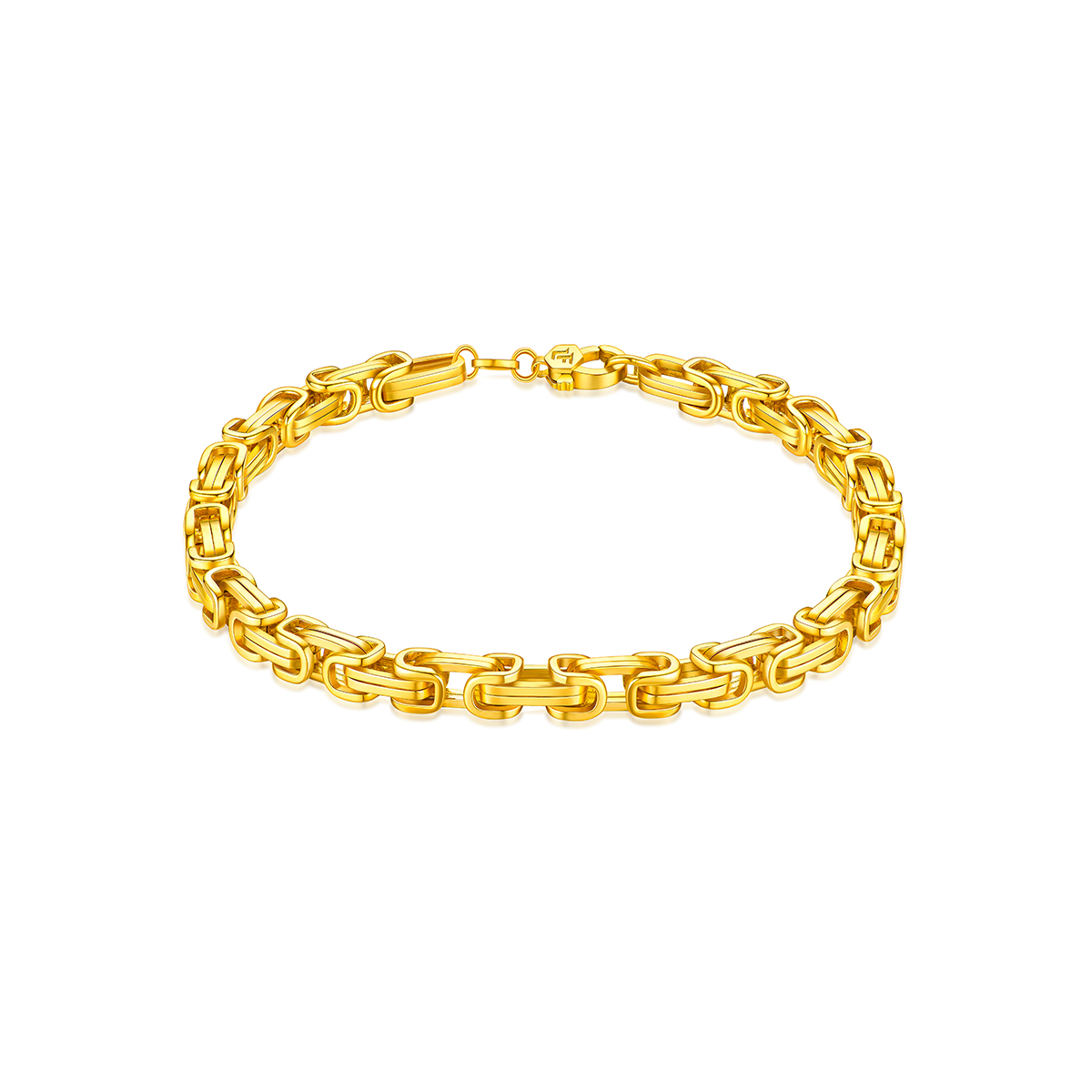 六福珠宝龙骨黄金手链环环相扣足金手链男女可戴计价L04TBGB0008【联系客服补货】【视频看货】