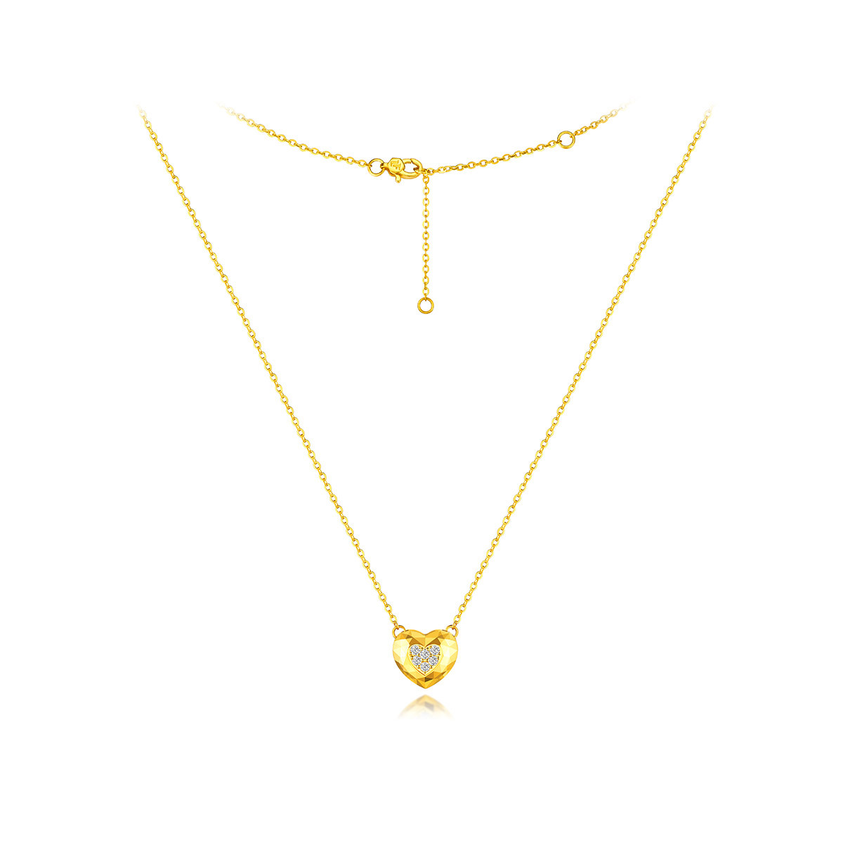 六福珠宝Goldstyle·X黄金项链镶钻石女足金套链七夕GDA1TBN0007【联系客服补货】