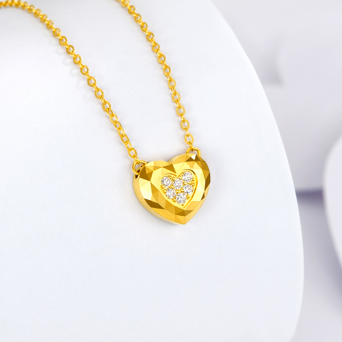 六福珠宝Goldstyle·X黄金项链镶钻石女足金套链七夕GDA1TBN0007【联系客服补货】