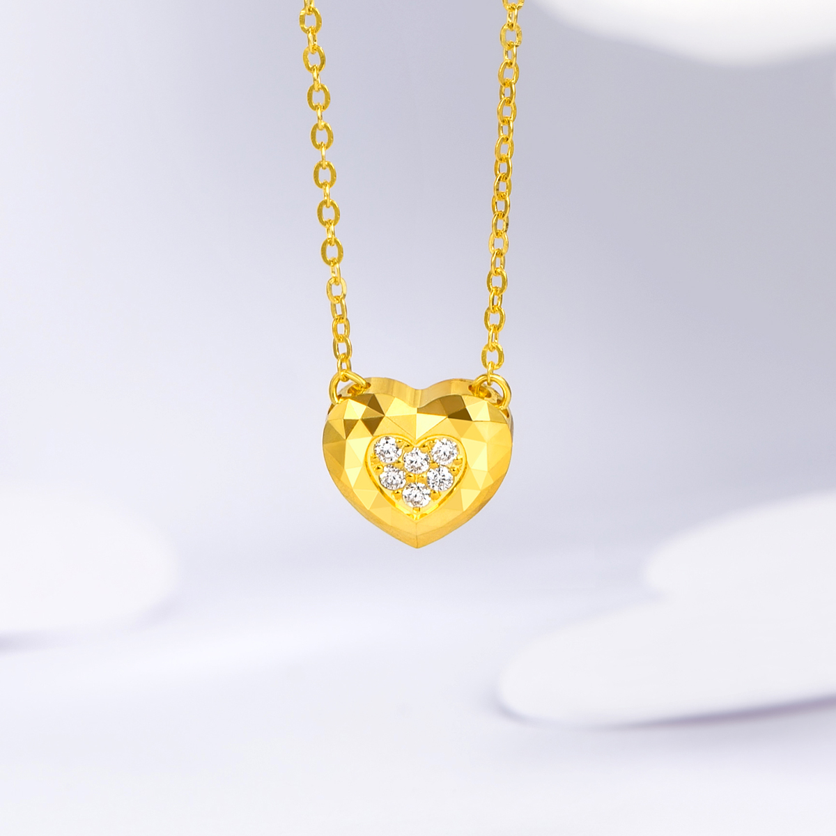 六福珠宝Goldstyle·X黄金项链镶钻石女足金套链七夕GDA1TBN0007【联系客服补货】