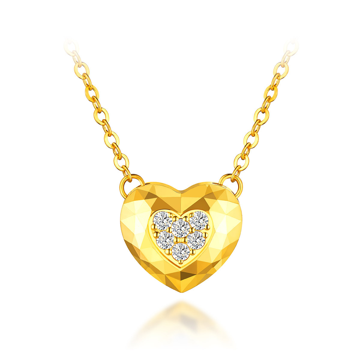 六福珠宝Goldstyle·X黄金项链镶钻石女足金套链七夕GDA1TBN0007【联系客服补货】