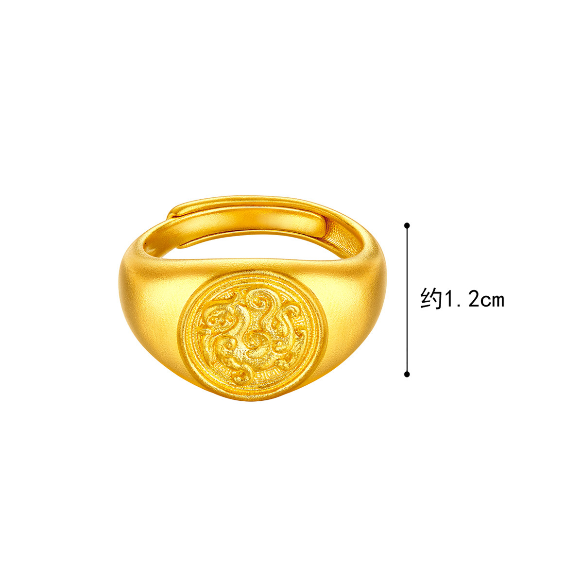六福珠宝福满传家龙腾如意古法黄金戒指实心男款计价F21TBGR0003【联系客服补货】【视频看货】