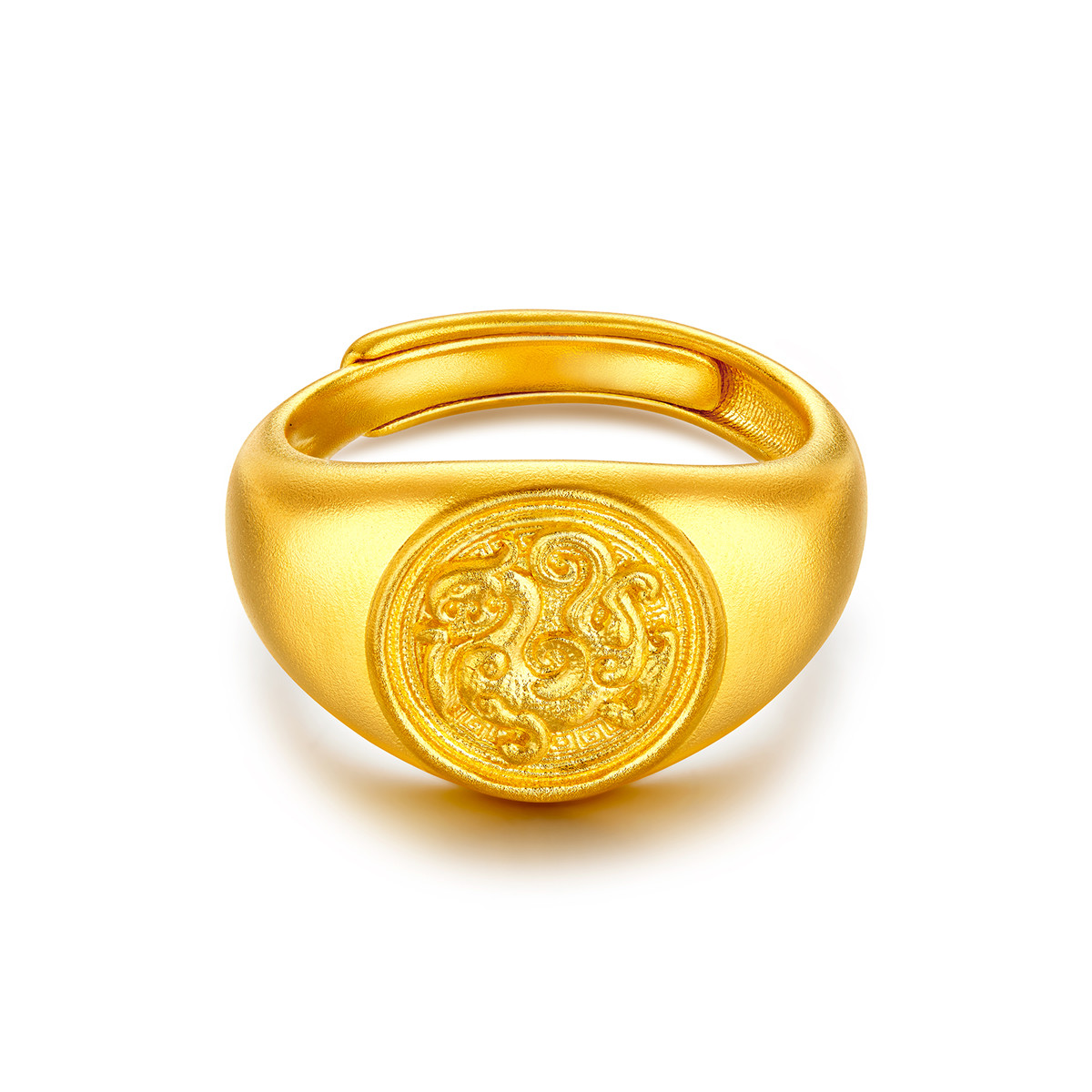 六福珠宝福满传家龙腾如意古法黄金戒指实心男款计价F21TBGR0003【联系客服补货】【视频看货】