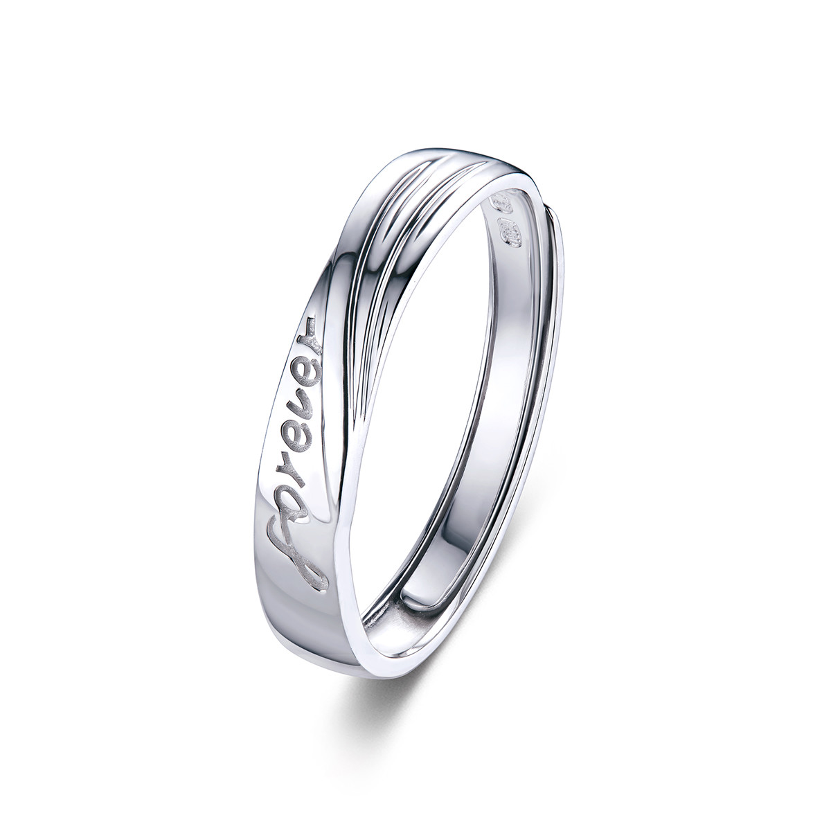 六福珠宝永恒挚爱铂金戒指铂950男女白金情侣对戒计价G07TBPR0018【联系客服补货】