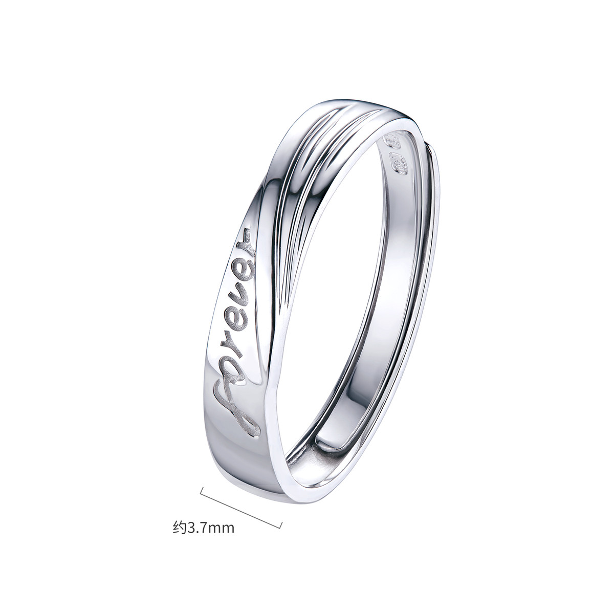 六福珠宝永恒挚爱铂金戒指铂950男女白金情侣对戒计价G07TBPR0018【联系客服补货】