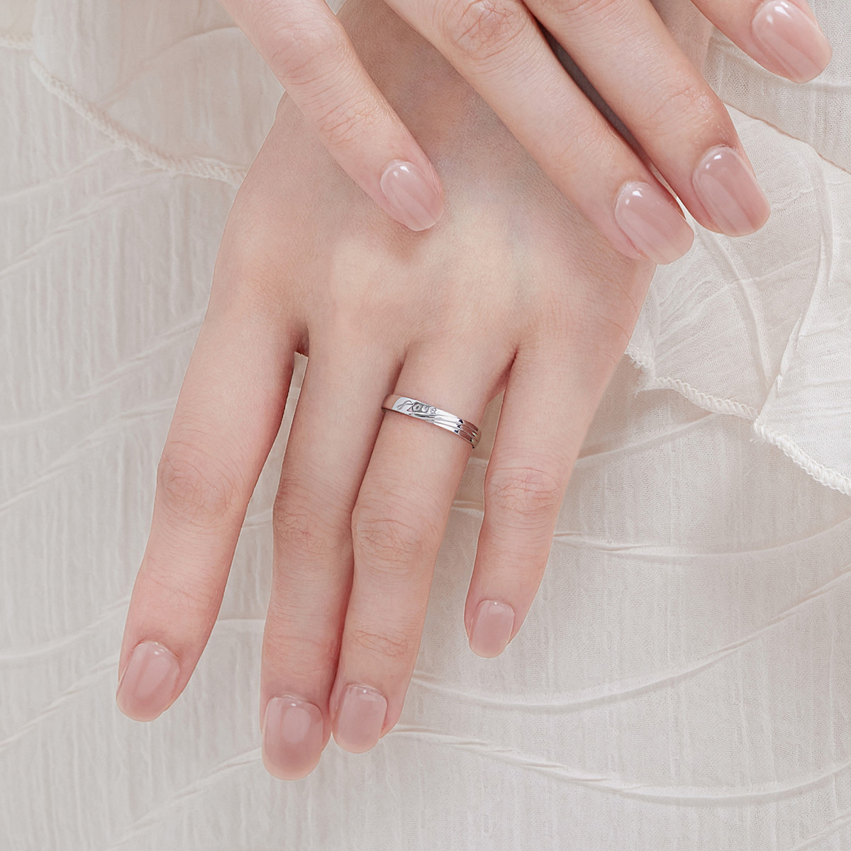 六福珠宝永恒挚爱铂金戒指铂950男女白金情侣对戒计价G07TBPR0018【联系客服补货】