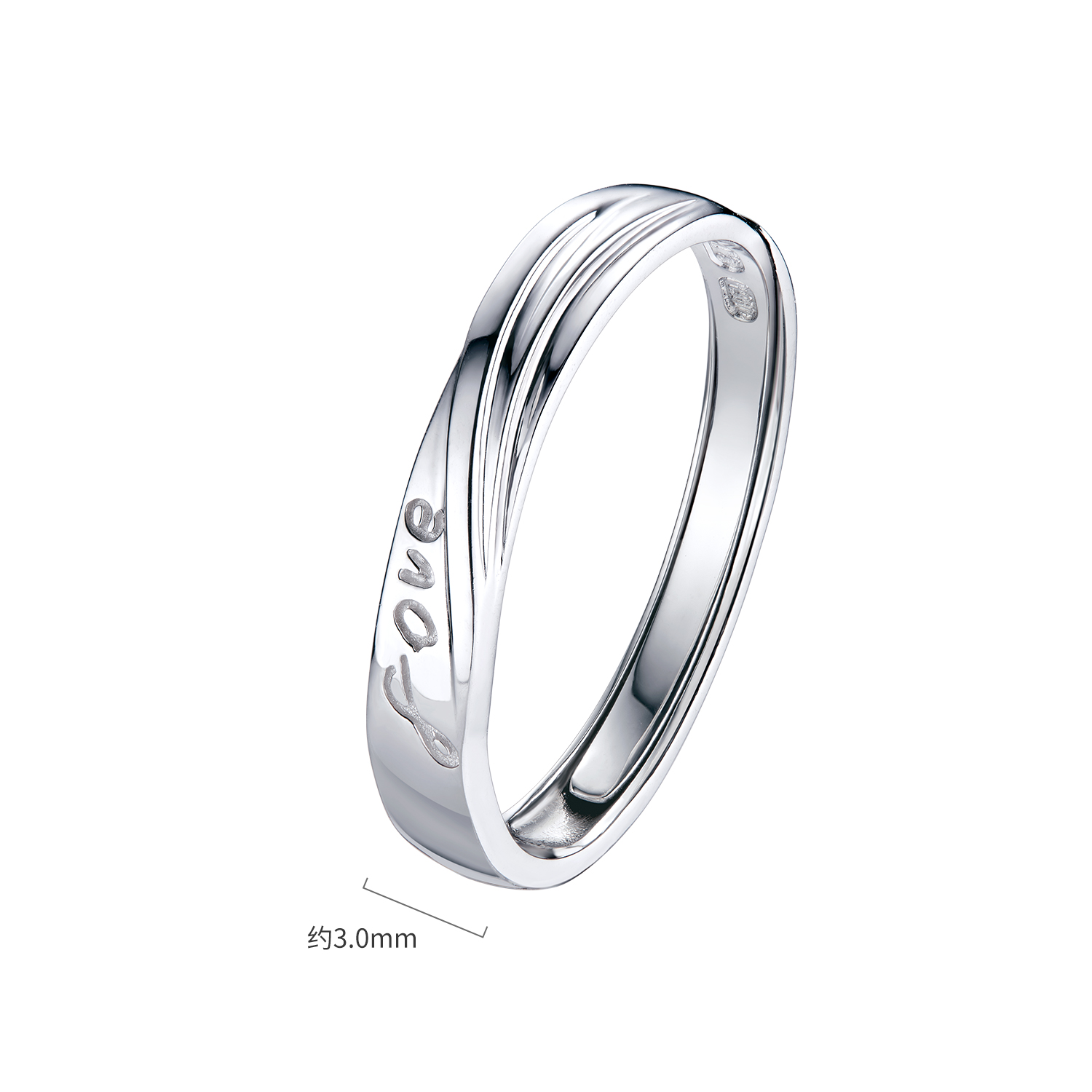 六福珠宝永恒挚爱铂金戒指铂950男女白金情侣对戒计价G07TBPR0018【联系客服补货】