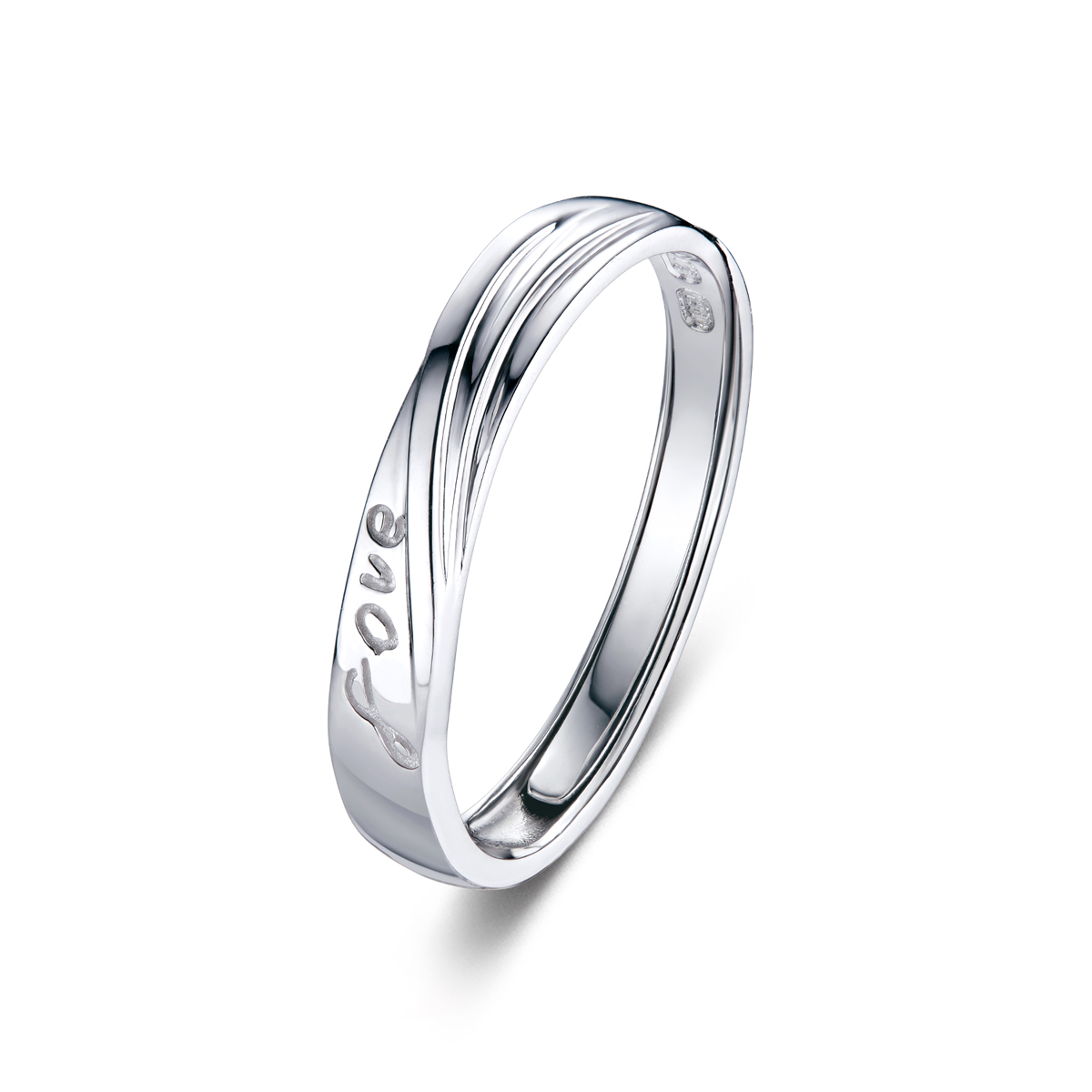 六福珠宝永恒挚爱铂金戒指铂950男女白金情侣对戒计价G07TBPR0018【联系客服补货】