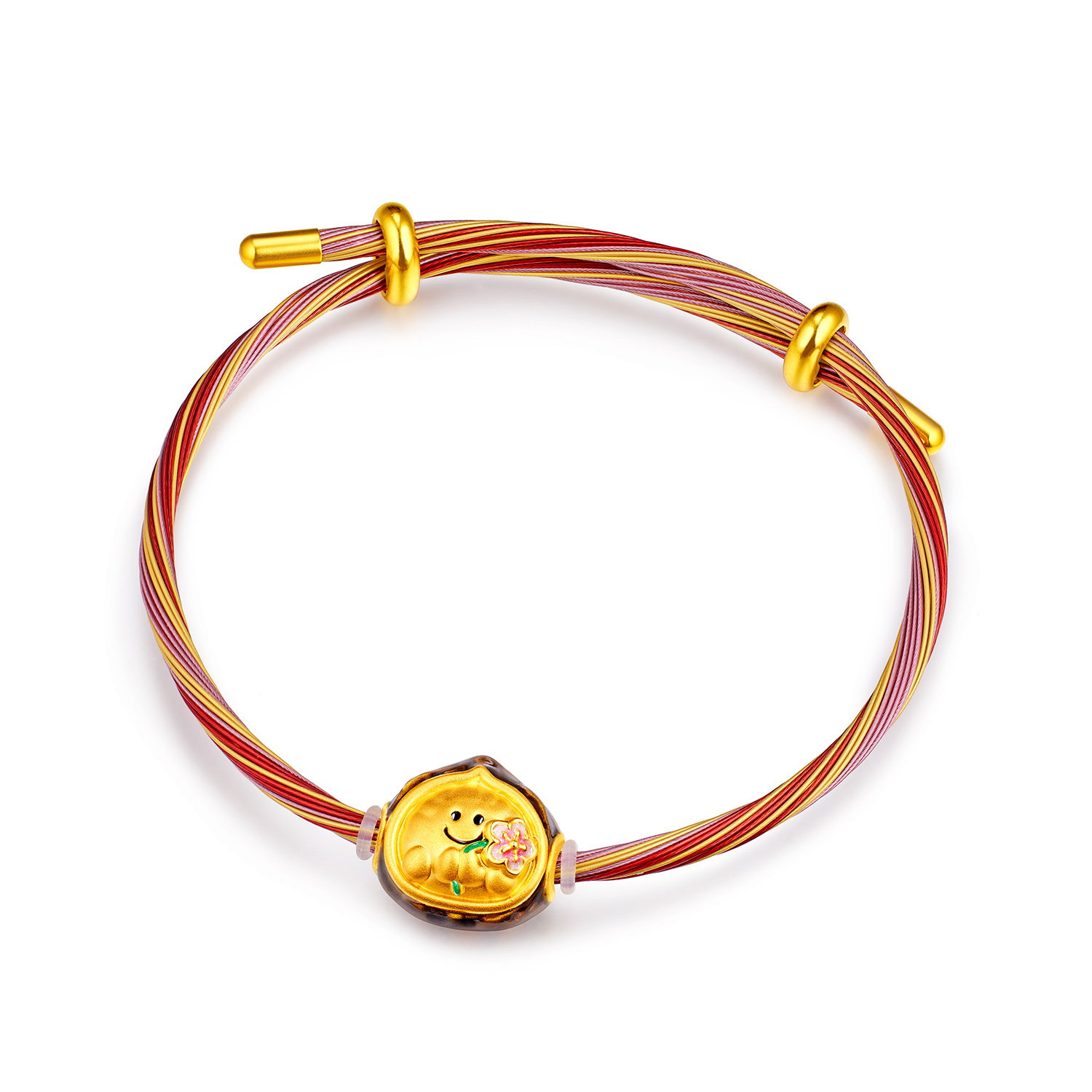 六福珠宝奇趣坚果趣味Max版黄金转运珠鎏彩花生足金手绳032394PA