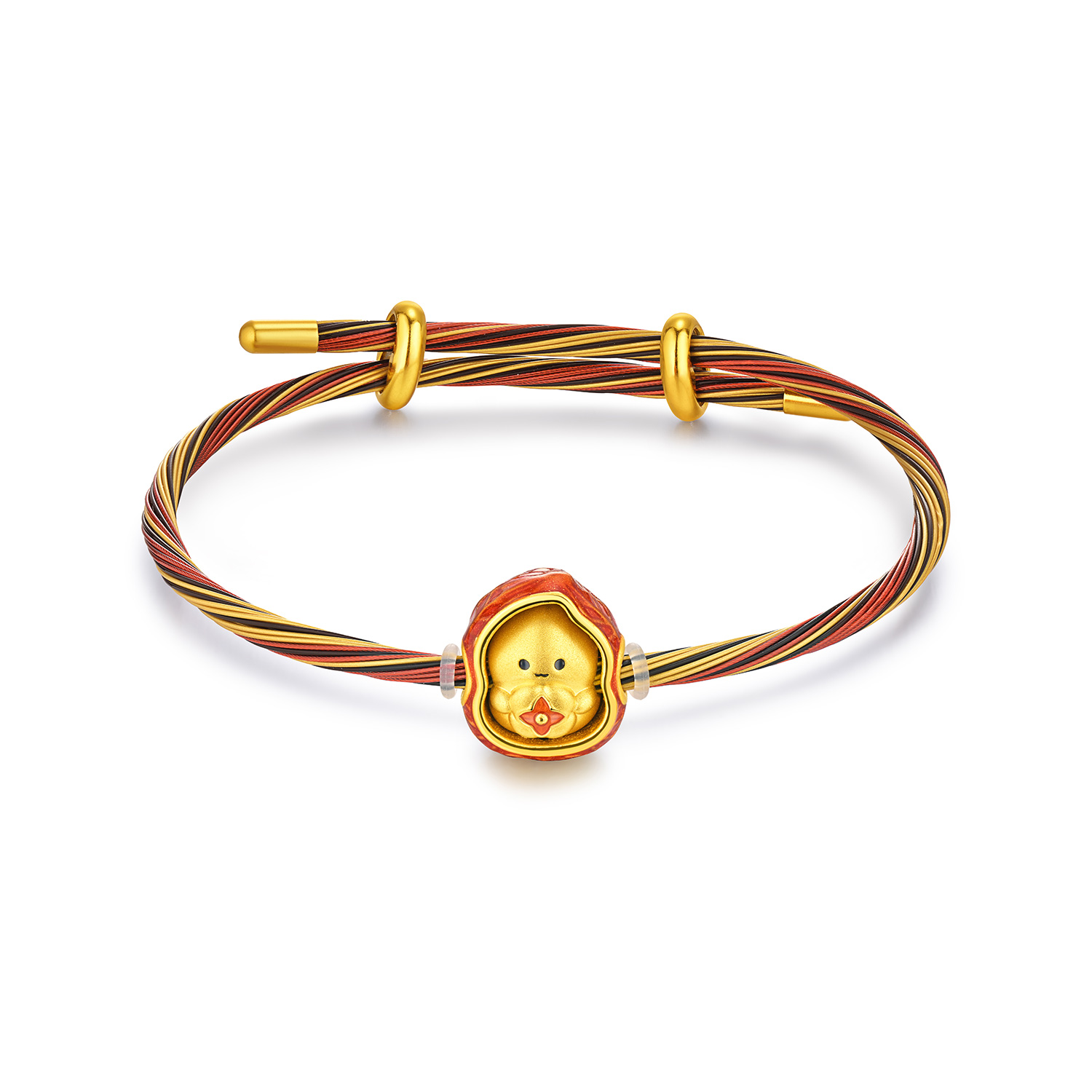 六福珠宝奇趣坚果趣味Max版黄金转运珠鎏彩花生足金手绳032394PA