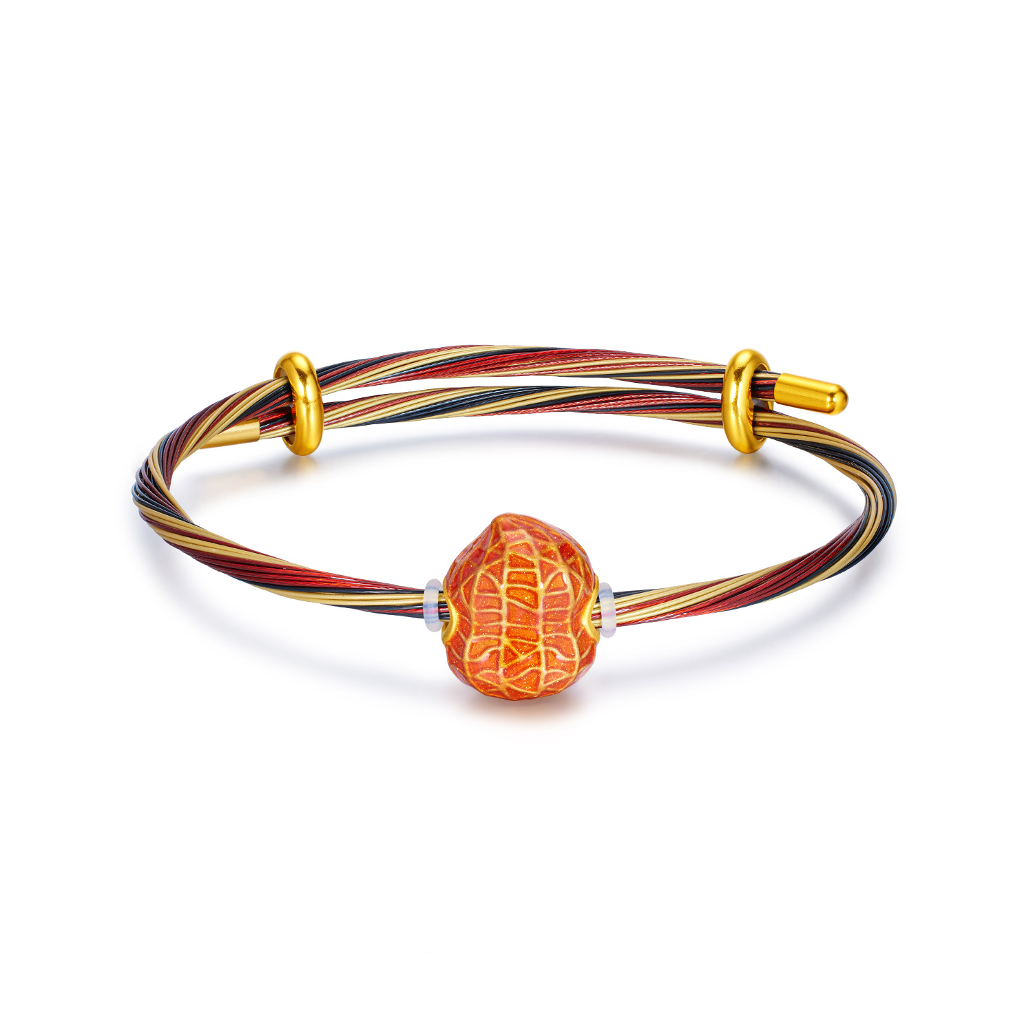 六福珠宝奇趣坚果趣味Max版黄金转运珠鎏彩花生足金手绳032394PA