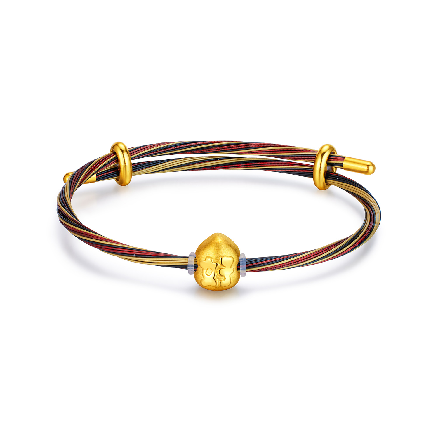 六福珠宝奇趣坚果趣味Max版黄金转运珠鎏彩花生足金手绳032394PA