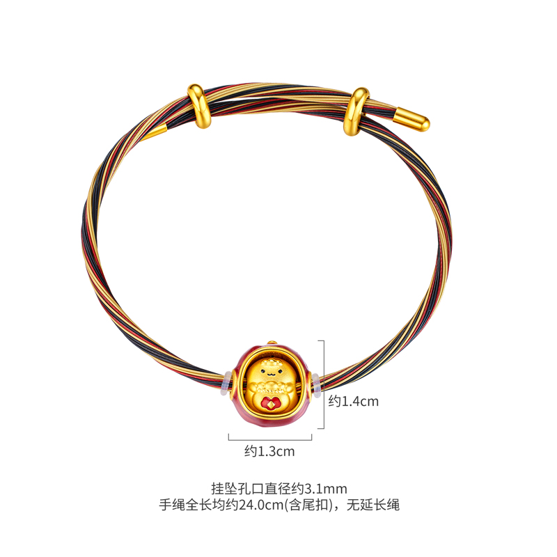 六福珠宝奇趣坚果趣味Max版黄金转运珠鎏彩花生足金手绳032394PA