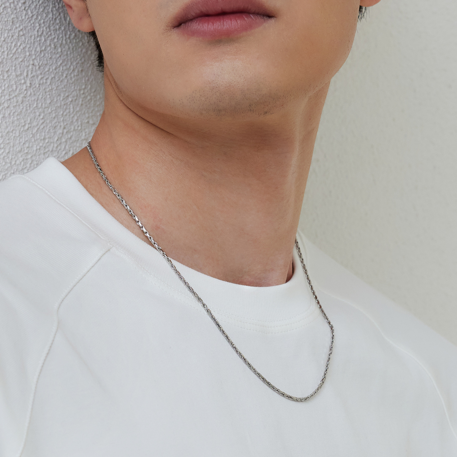 六福珠宝铂金项链铂950男士款简约白金素链细链子计价L19TBPN0029【1V1直播看货】