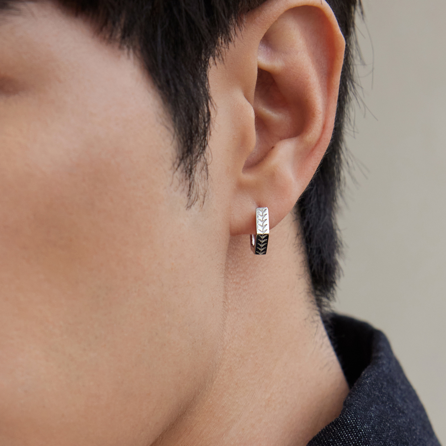 六福珠宝草纹铂950铂金耳环男款单只白金耳饰送礼计价EFT1P5C0001