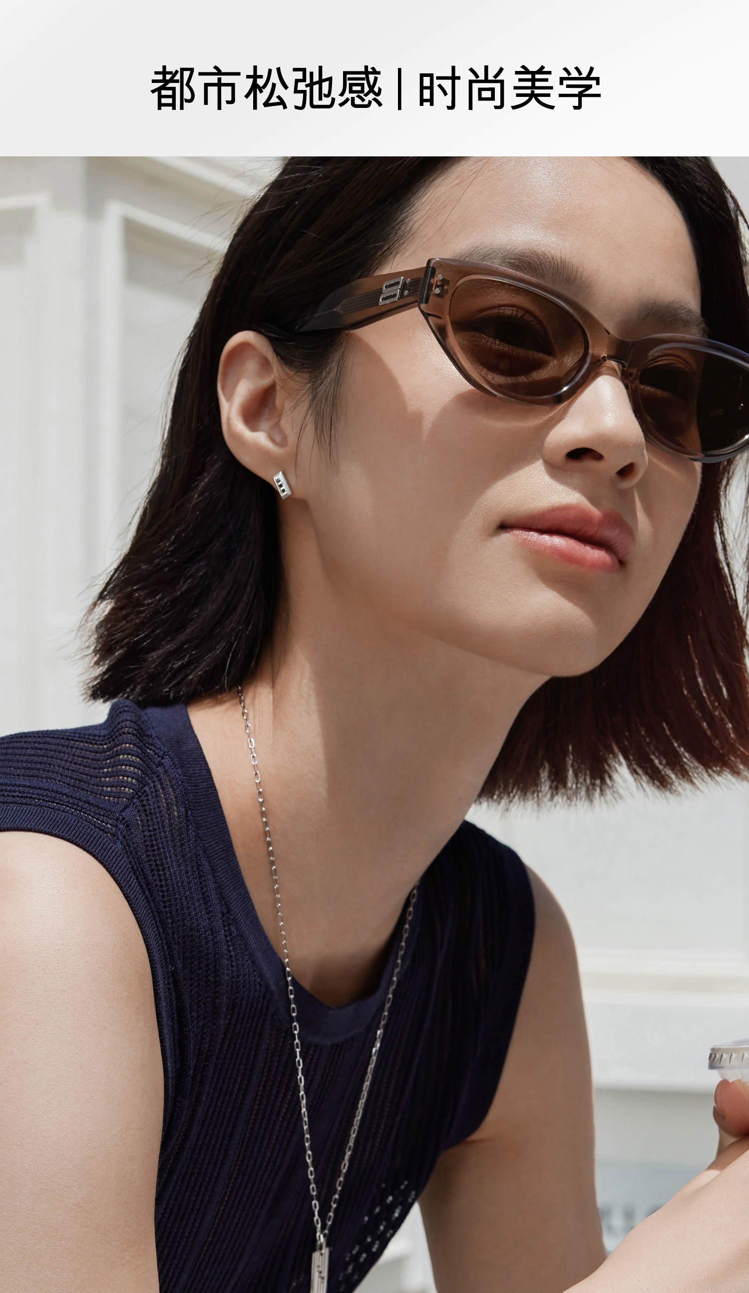 六福珠宝黑钻几何铂金耳钉铂950男女款手工拉丝白金耳环HEJ0011DS【联系客服补货】